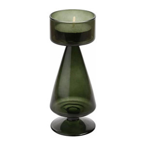 The Seasonal Gift Co. Baum Teelichthalter aus Glas in Grün und Transparent für Weihnachten