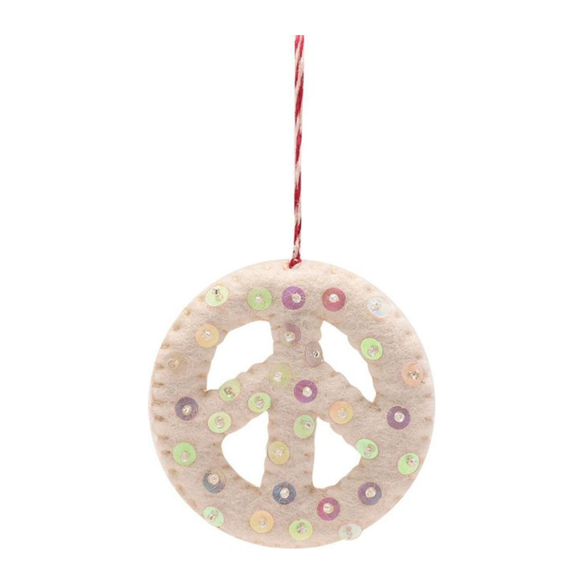 The Seasonal Gift Co. Hängende Friedenszeichen Dekoration aus Textil in Weiß und Beige - Bild 1