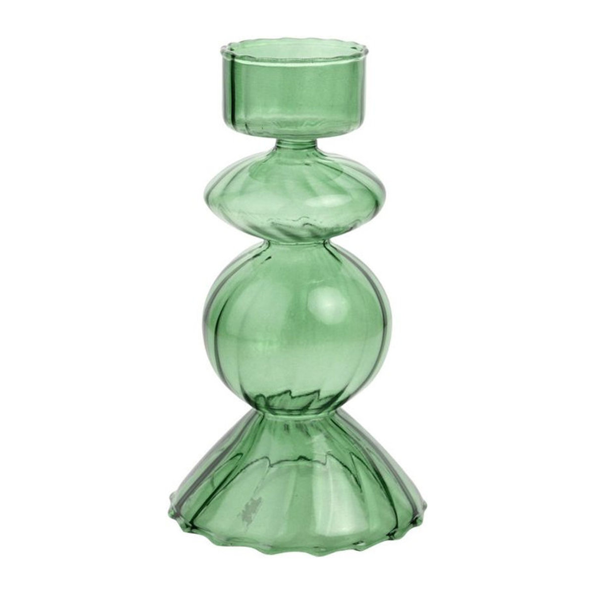 The Seasonal Gift Co. Teelichthalter aus Glas in Grün und Transparent für Weihnachten - Bild 1