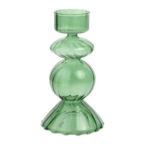 The Seasonal Gift Co. Teelichthalter aus Glas in Grün und Transparent für Weihnachten