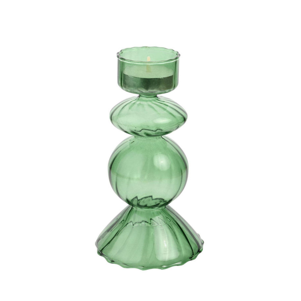 The Seasonal Gift Co. Teelichthalter aus Glas in Grün und Transparent für Weihnachten - Bild 2