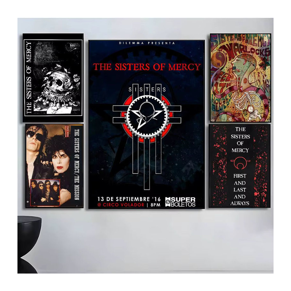 The Sisters of Mercy Porträt Poster in Schwarz als Wanddekoration aus Papier - Bild 2