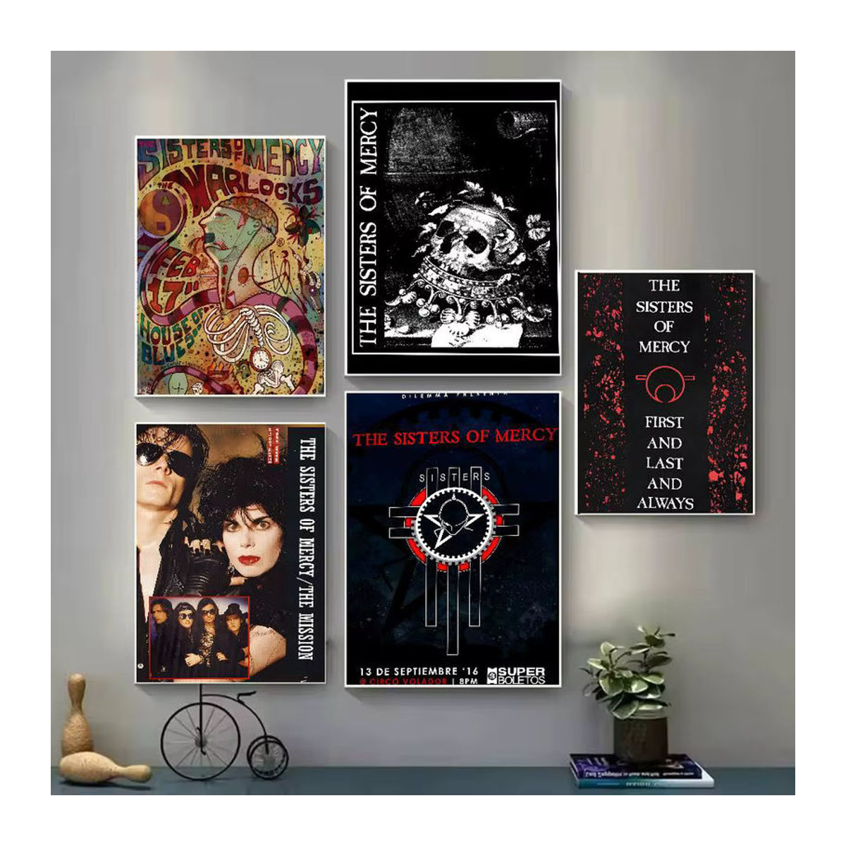 The Sisters of Mercy Porträt Poster in Schwarz als Wanddekoration aus Papier - Bild 3