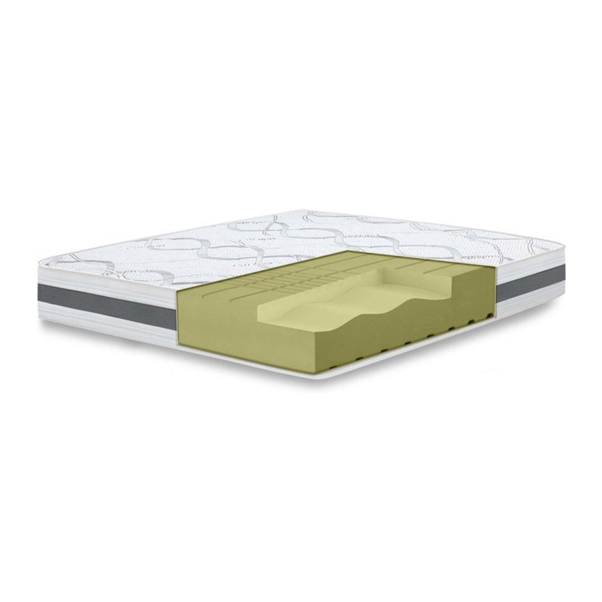 The White Stone Doppelmatratze Carbon Memory Visco in Weiß, H3-Festigkeit, Made in Italy, B/L/H: 160 x 200 x 20 cm - Bild 1