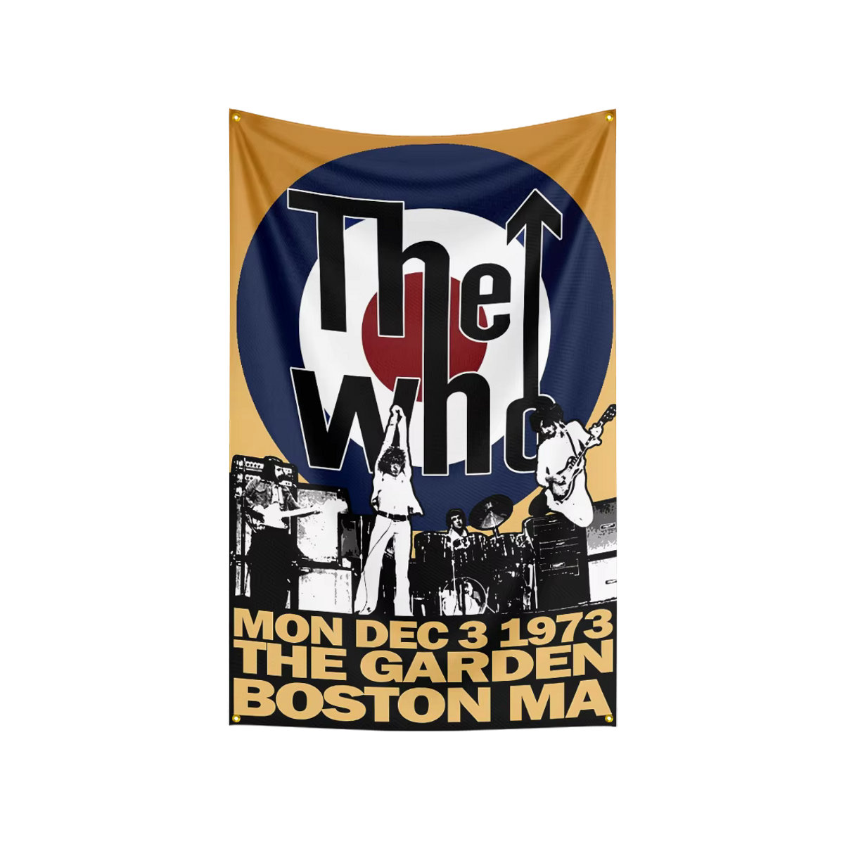The Who Rockband Flagge aus Polyester mit Digitaldruck als Wandkunst und Tapisserie, Mehrfarbig, B/H: 91,44 x 60 cm - Bild 2