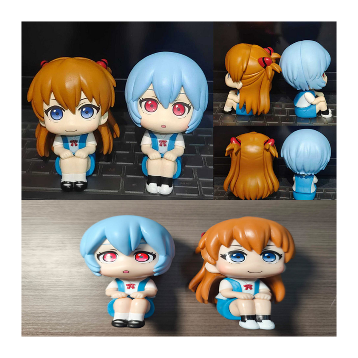 TheEVA Anime Evangelion Ayanami Rei und Asuka Langley Look Up Figur, Sitzendes Modell aus PVC, mehrfarbig, Höhe: 10 cm - Bild 1