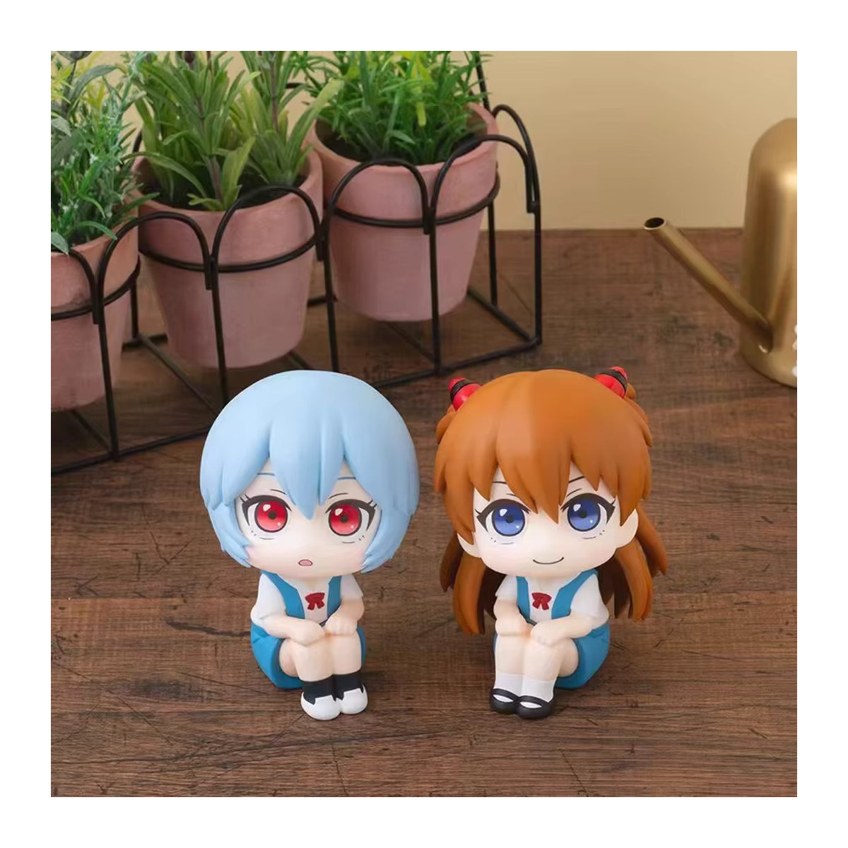 TheEVA Anime Evangelion Ayanami Rei und Asuka Langley Look Up Figur, Sitzendes Modell aus PVC, mehrfarbig, Höhe: 10 cm - Bild 2