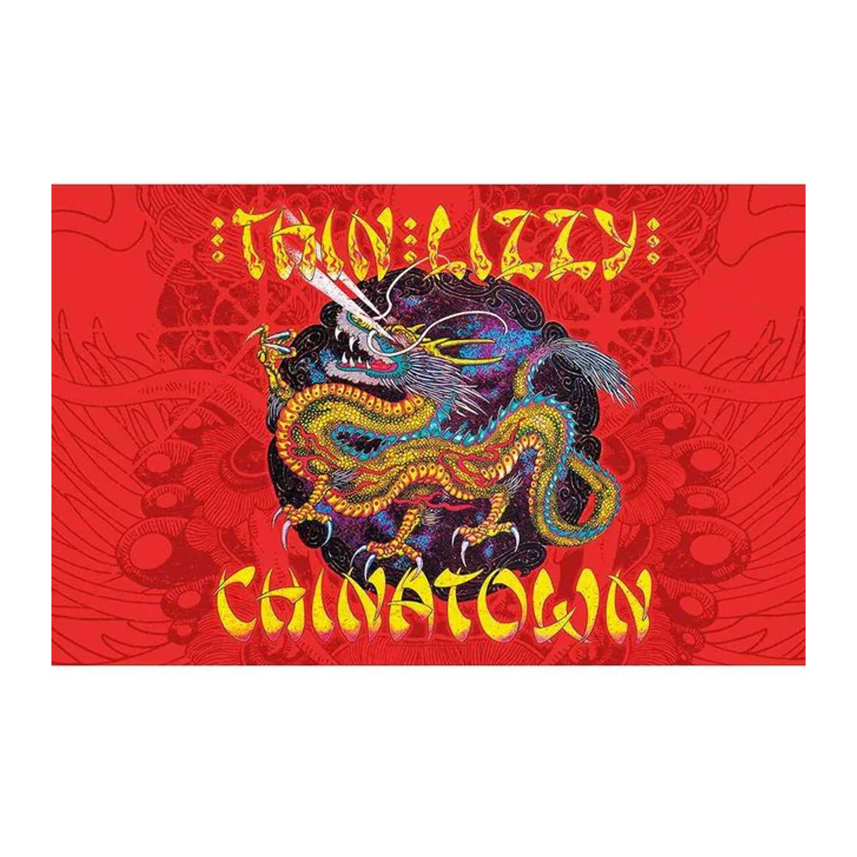 Thin Lizzy Chinatown Textil Poster Vintage Design in Rot, B/H: 106 x 70 cm - Bild 1