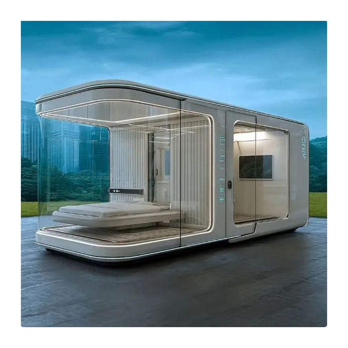 ti-Outdoor Öko-Smart Tragbares Kabinenhaus Mobile Raumkapsel mit Küche in Weiß und modernem Design - Bild 1