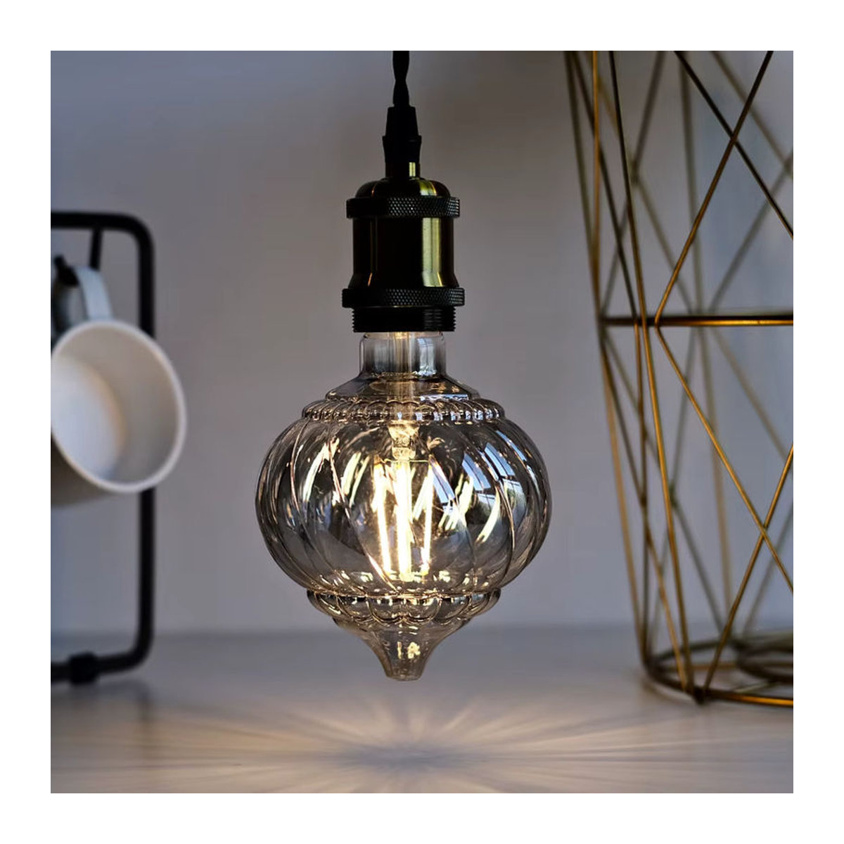 TIANFAN Vintage LED-Lampe G125 mit E27 Sockel, 4 W, Warmweiß, Retro Design - Bild 3