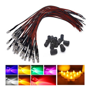 TiaoChongYi LED-Kerze mit Flackereffekt, 5 mm, mehrfarbig, 20 cm, zylindrisch aus Kunststoff