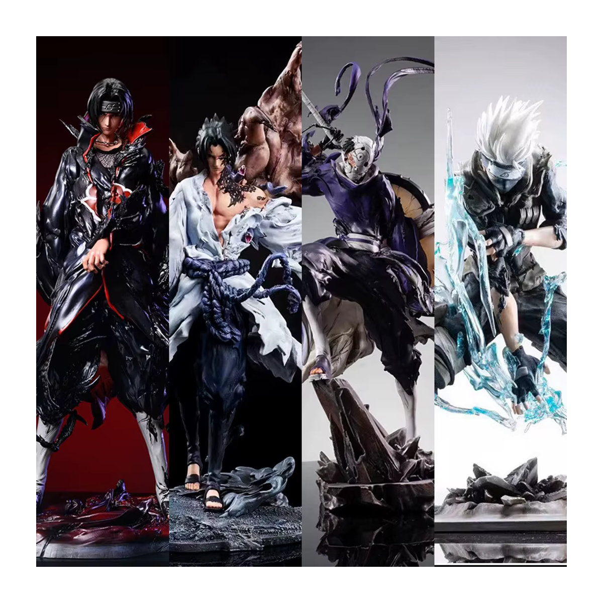 Tiemu Anime Actionfigur Sasuke Uchiha und Kakashi Hatake aus PVC, mehrfarbige Statue für deinen Schreibtisch - Bild 2