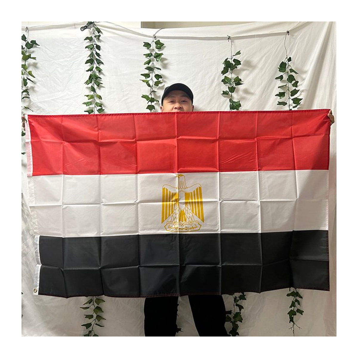 TIKI-FLAGGE Ägypten Nationalflagge aus Textil, mehrfarbig, B: 150 cm, H: 90 cm - Bild 1