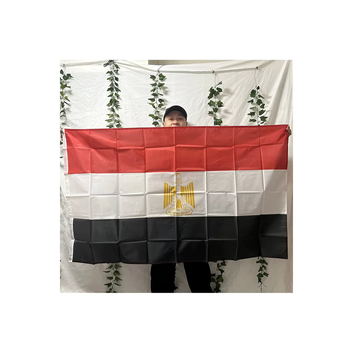TIKI-FLAGGE Ägypten Nationalflagge aus Textil, mehrfarbig, B: 150 cm, H: 90 cm - Bild 4