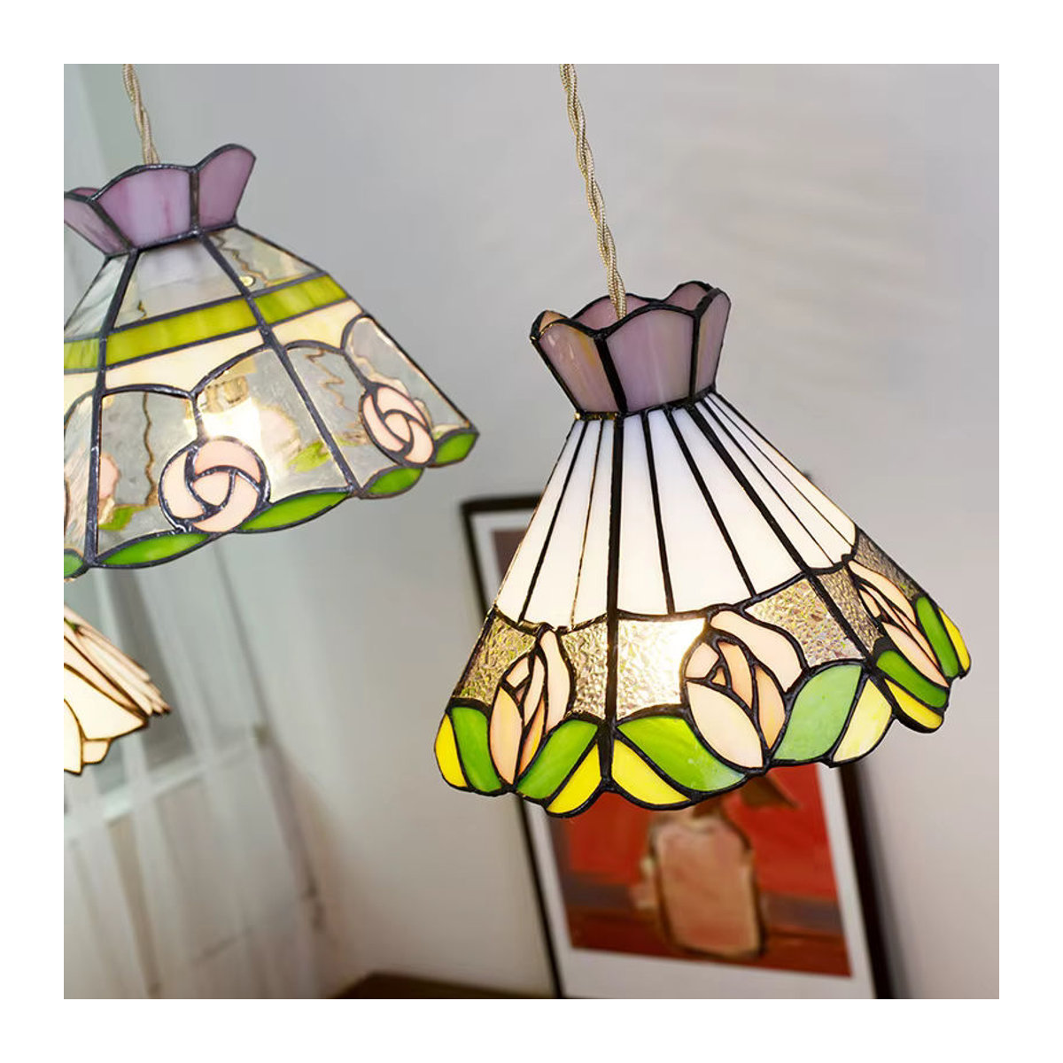 Timebus Pendelleuchte aus buntem Glas im Retro-Landhausstil - Bild 2