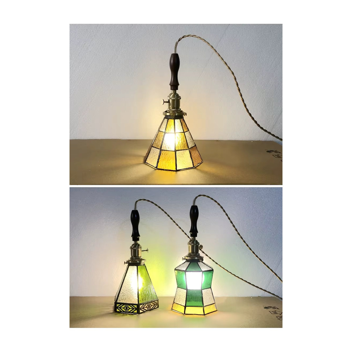 Timebus Pendelleuchte aus Glas im Industrial Retro Design in Bunt - Bild 1