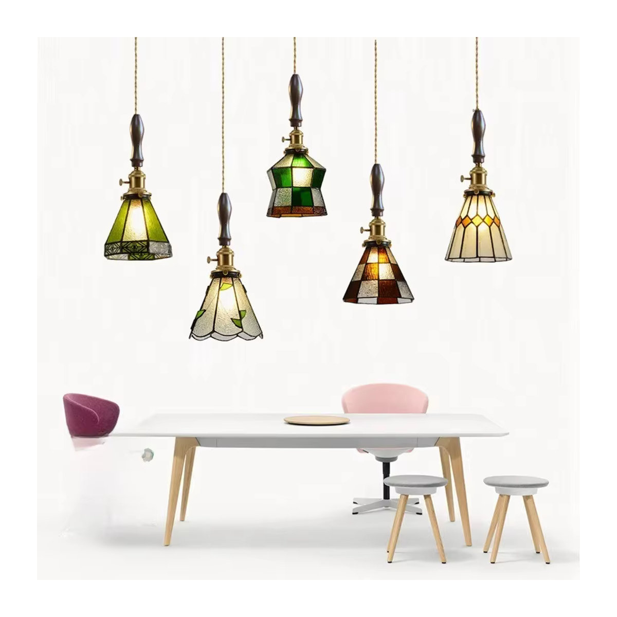 Timebus Pendelleuchte aus Glas im Industrial Retro Design in Bunt - Bild 4