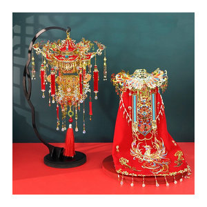 Tinamic DIY 3D Metall Puzzle Chinesische Hochzeit Laterne und Roben Rot Orientalisches Miniatur Modell Kit