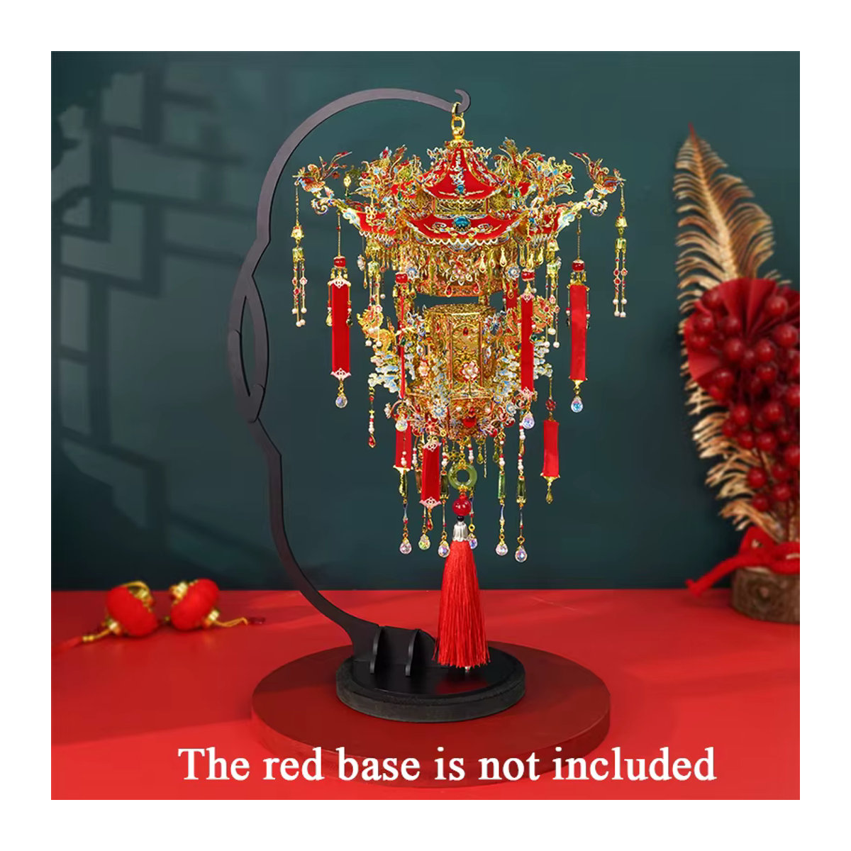 Tinamic DIY 3D Metall Puzzle Chinesische Hochzeit Laterne und Roben Rot Orientalisches Miniatur Modell Kit - Bild 3
