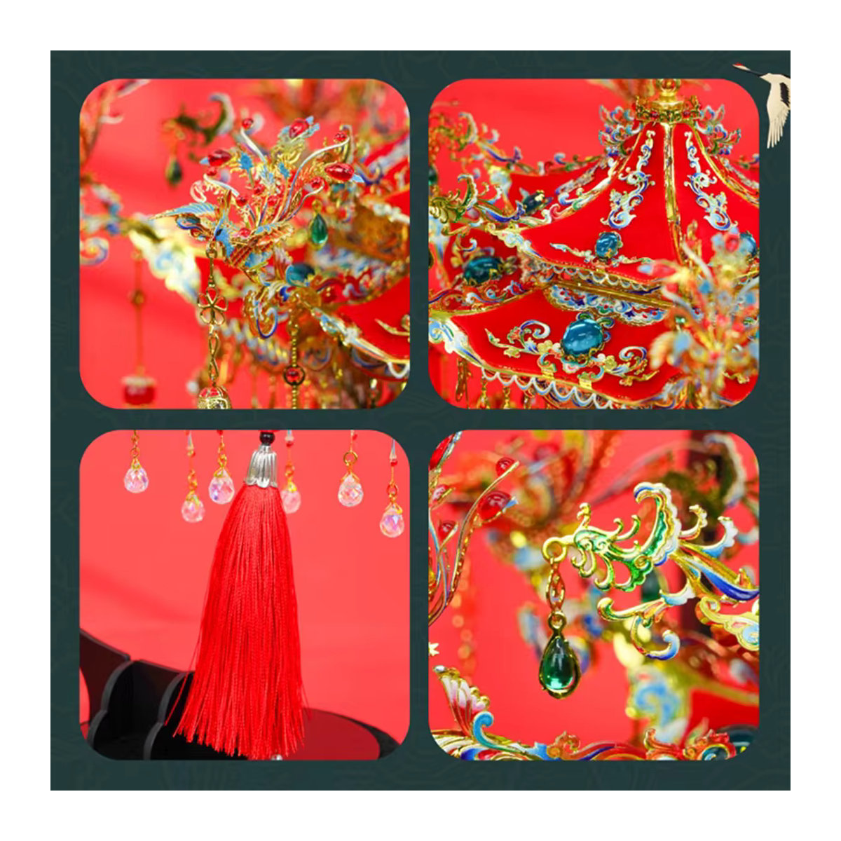Tinamic DIY 3D Metall Puzzle Chinesische Hochzeit Laterne und Roben Rot Orientalisches Miniatur Modell Kit - Bild 5