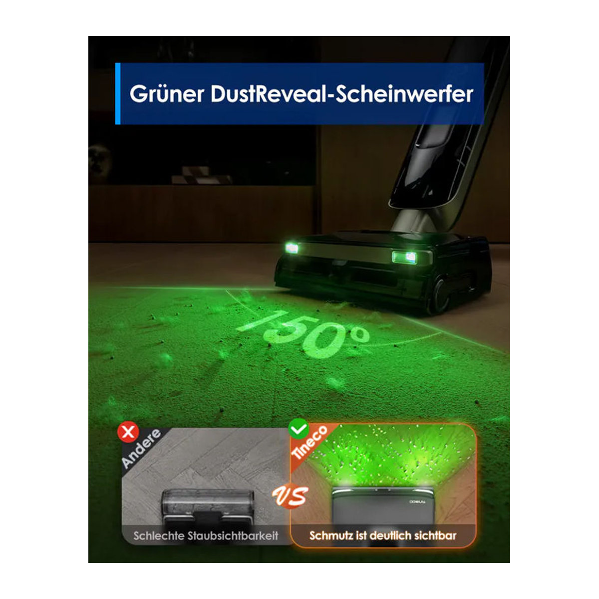 Tineco Floor ONE S9 Master Nass Trockensauger in Schwarz mit ThermoBlast-Tech, Heißwasser-Wischen und Flashdry-Selbstreinigung - Bild 6