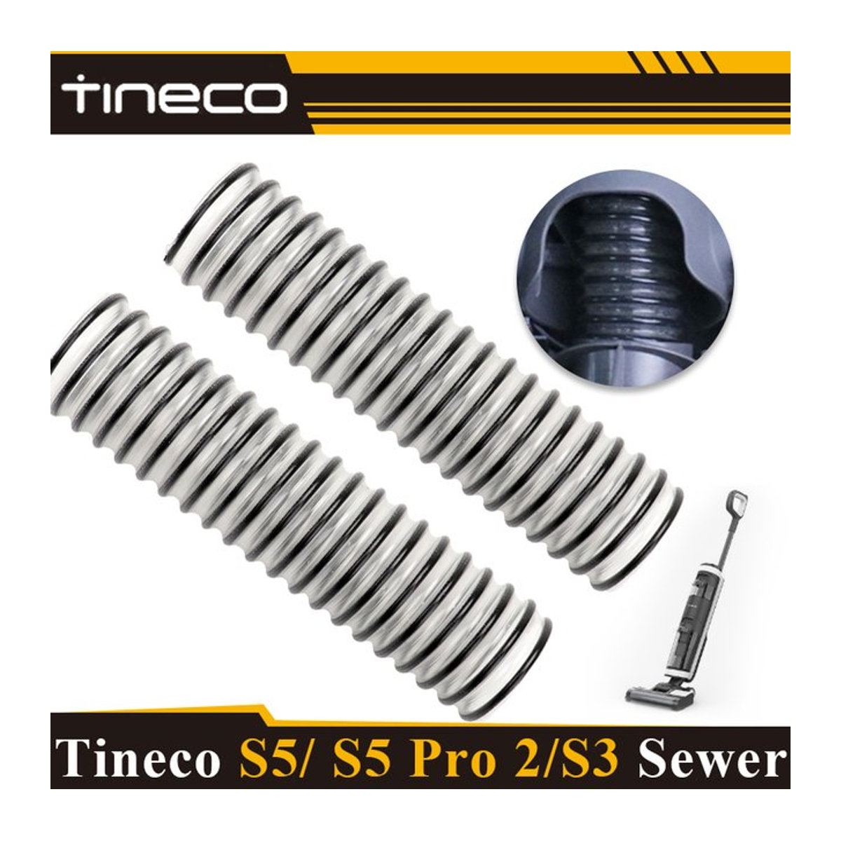 Tineco Verbindungsrohr für Nasstrocken-Staubsauger S5, S5 Pro, S3, S3 Breeze, iFloor 3 und iFloor Breeze in Grau - Bild 1