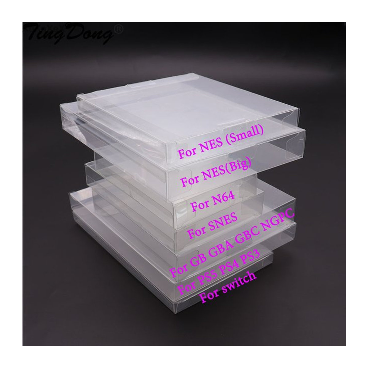 TingDong 20er Set Transparente Schutzhüllen aus PET für CIB Spiele Konsolenboxen N64 GBA GBC SNES NES PS5 PS4 PS3 PS2 - Bild 1