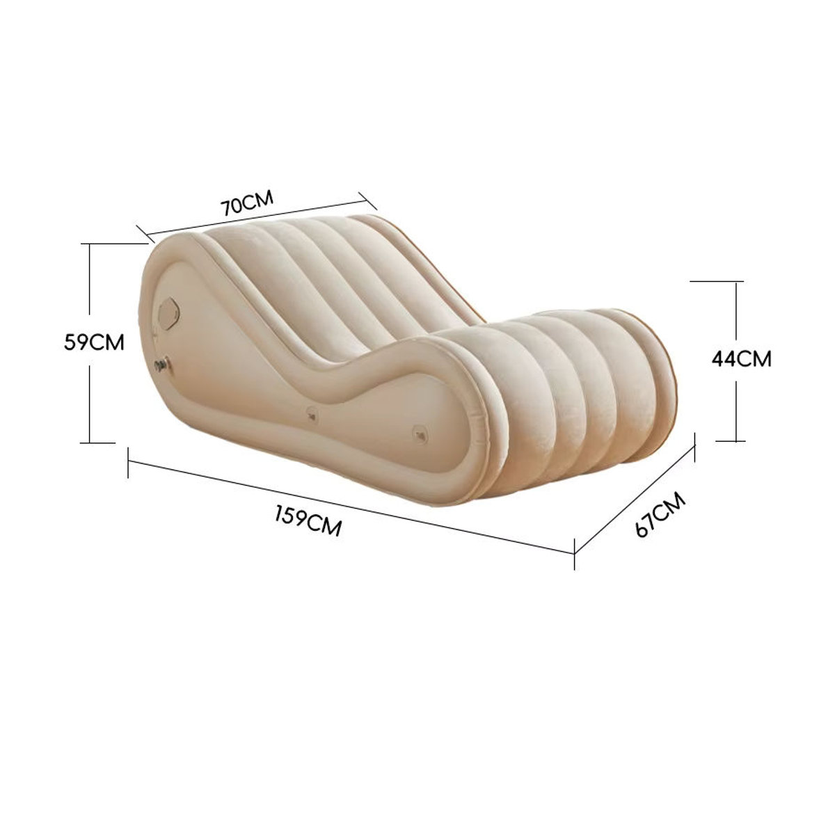 TINGFANG Faltbarer aufblasbarer Sofastuhl aus PVC-Plüsch als multifunktionaler Lazy Lounge Sessel für Outdoor, Camping und Zuhause - Bild 6