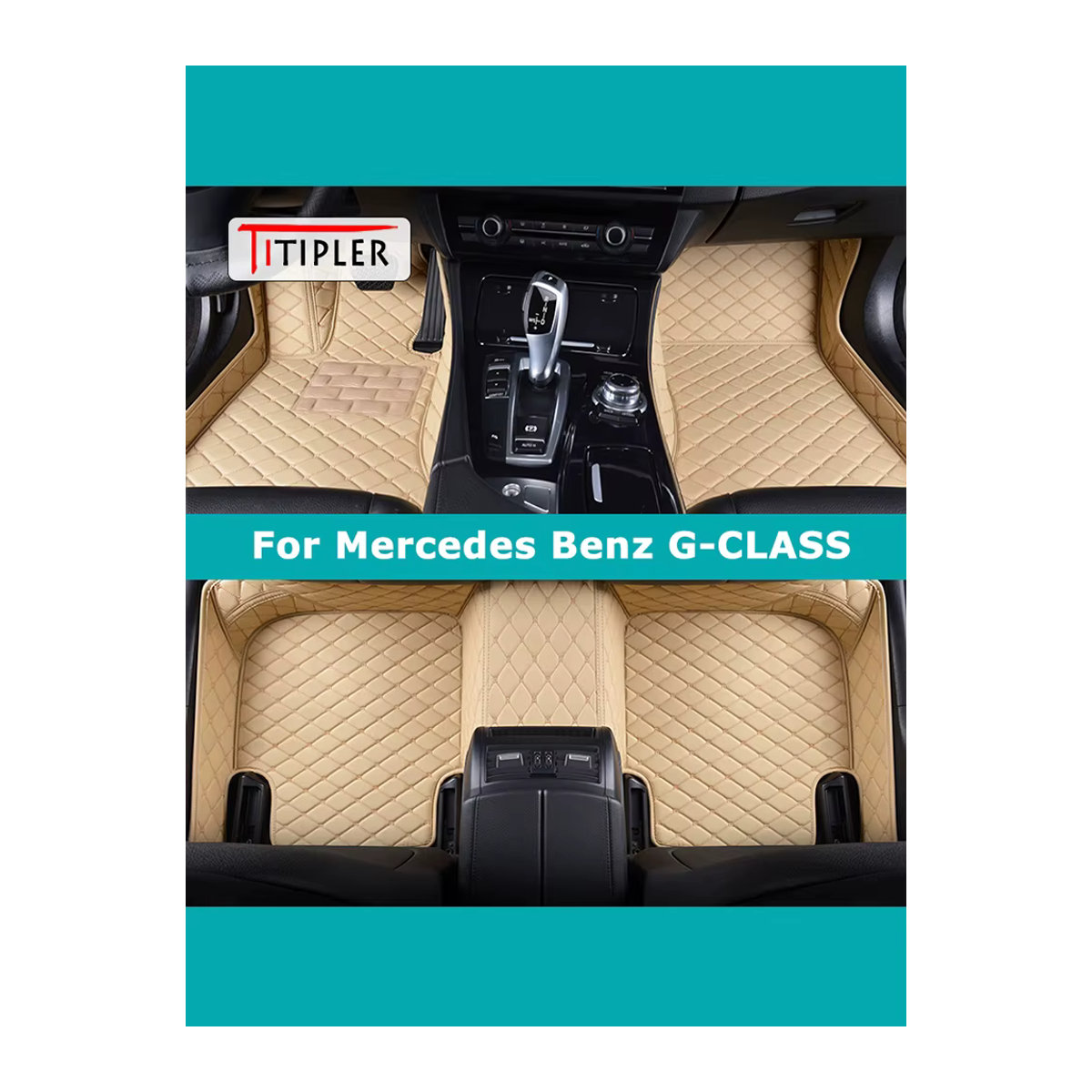 Tippler Custom Auto Fußmatten für Mercedes Benz G-CLASS W461 W463 in Beige mit geometrischem Design aus Textil - Bild 7
