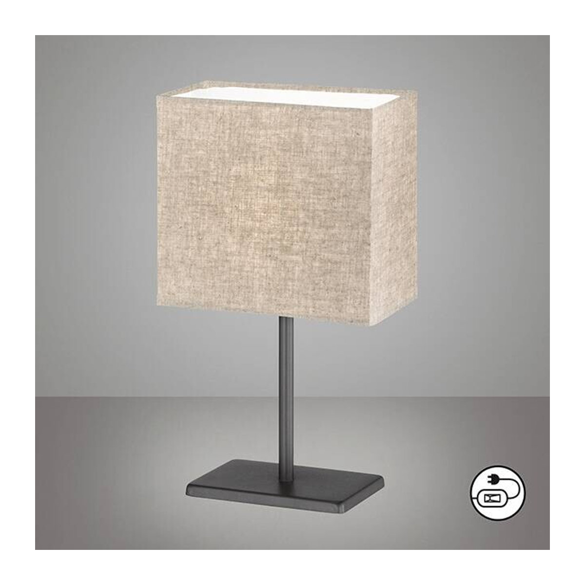 Tischleuchte easy! by FHL Kate in Schwarz und Beige aus Metall und Leinen, B/H/T: 10 x 30 x 17 cm, E14 - Bild 2