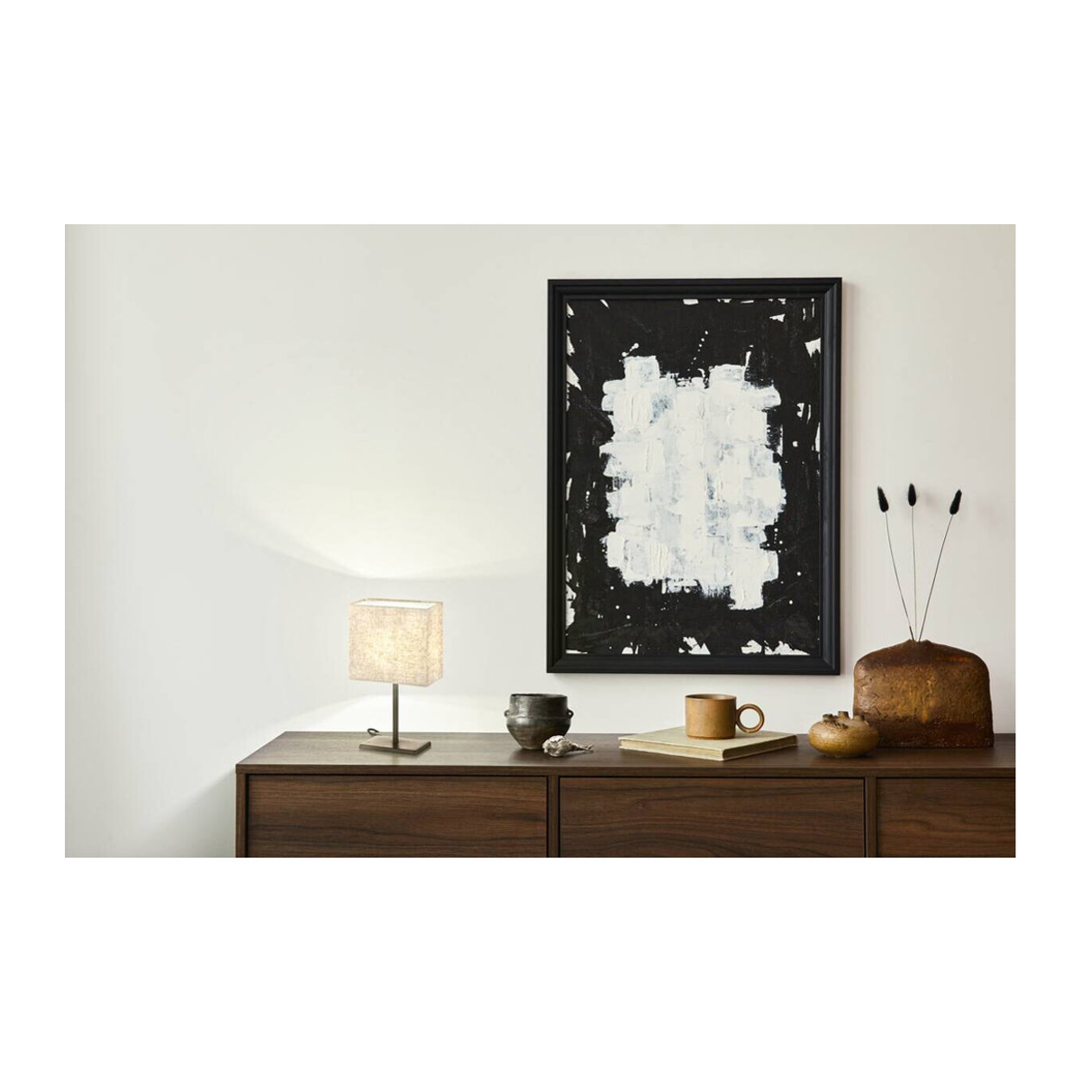 Tischleuchte easy! by FHL Kate in Schwarz und Beige aus Metall und Leinen, B/H/T: 10 x 30 x 17 cm, E14 - Bild 3