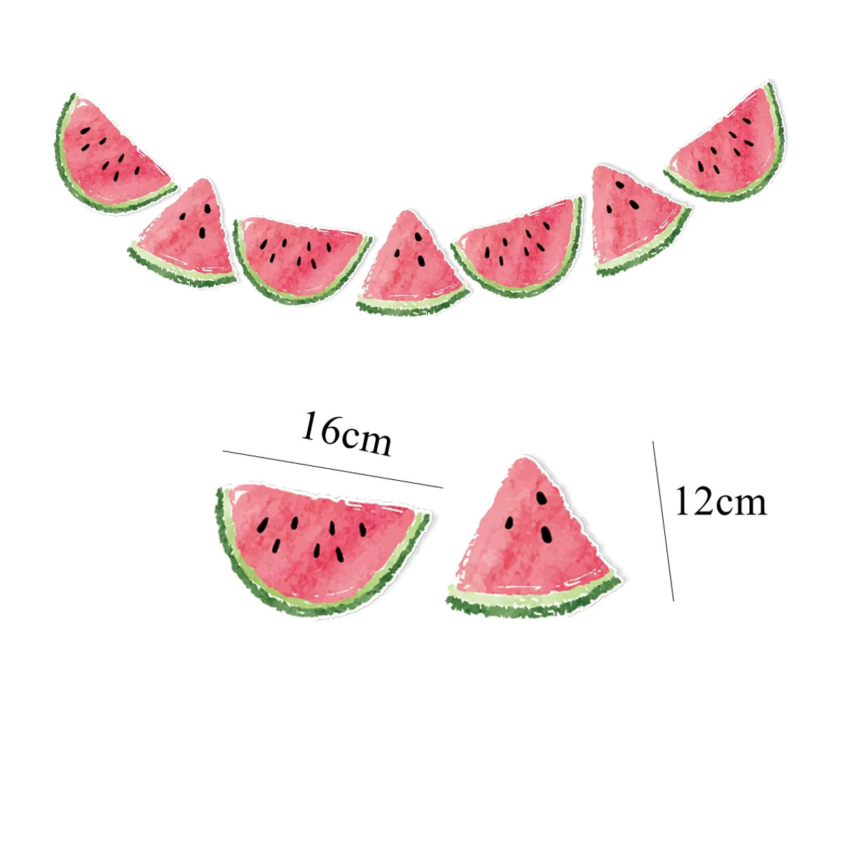 Tissy Wassermelone Party-Deko Set aus Papier mit Banner, Strohhalmen und Kuchen Topper in Mehrfarbig für Kindergeburtstage - Bild 2