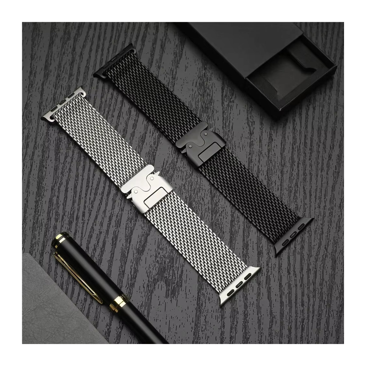 Titan Milanese Loop Armband für Apple Watch Serie 10, 9, 8, 7, 6, SE, Ultra 2, Farbe: Silber - Bild 4