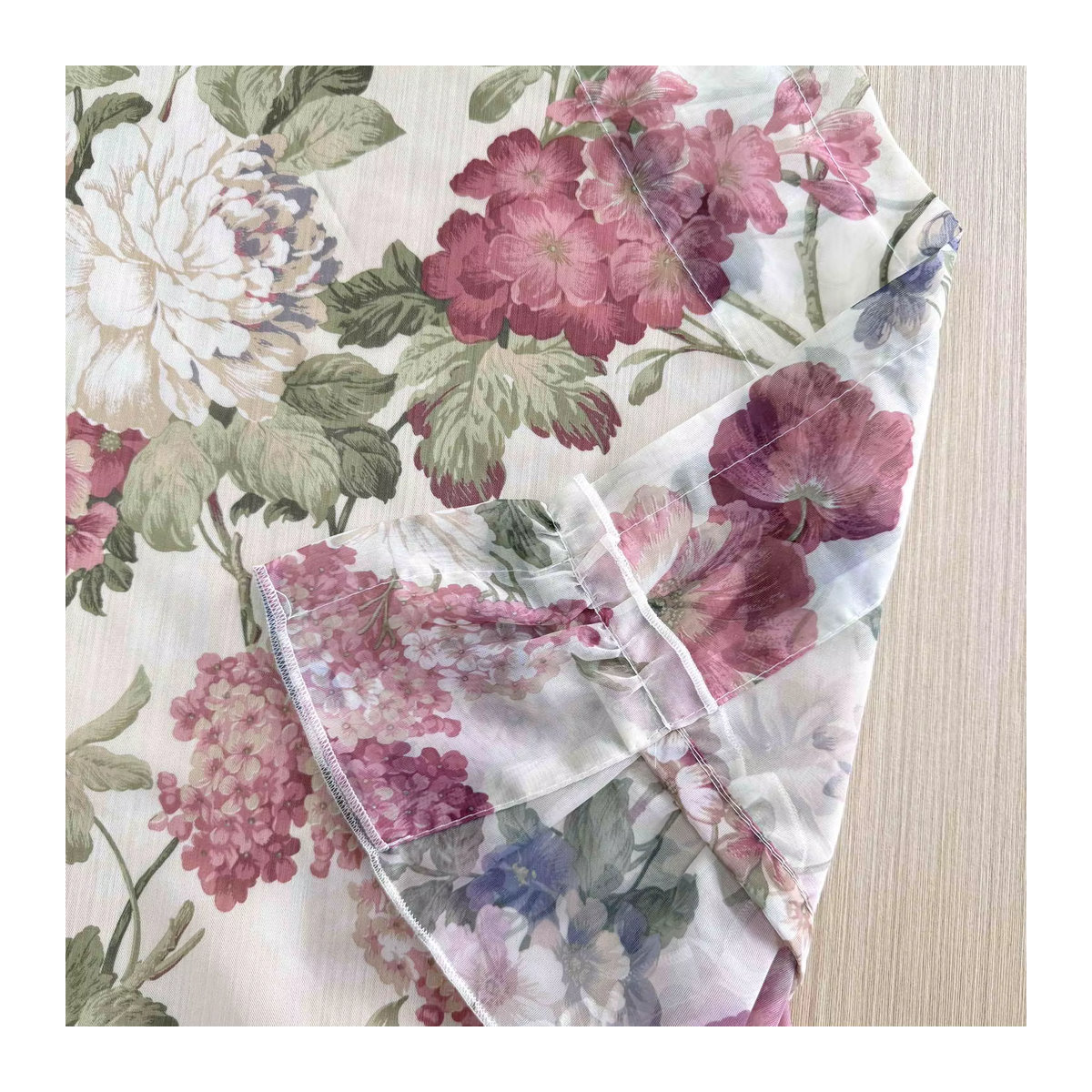 Tiyana Transparente Voile-Vorhänge mit rustikalem Blumenmuster in Mehrfarbig, Lichtfilter-Fenstervorhänge mit Taschendesign und Clips für Küche, Badezimmer oder Café - Bild 5