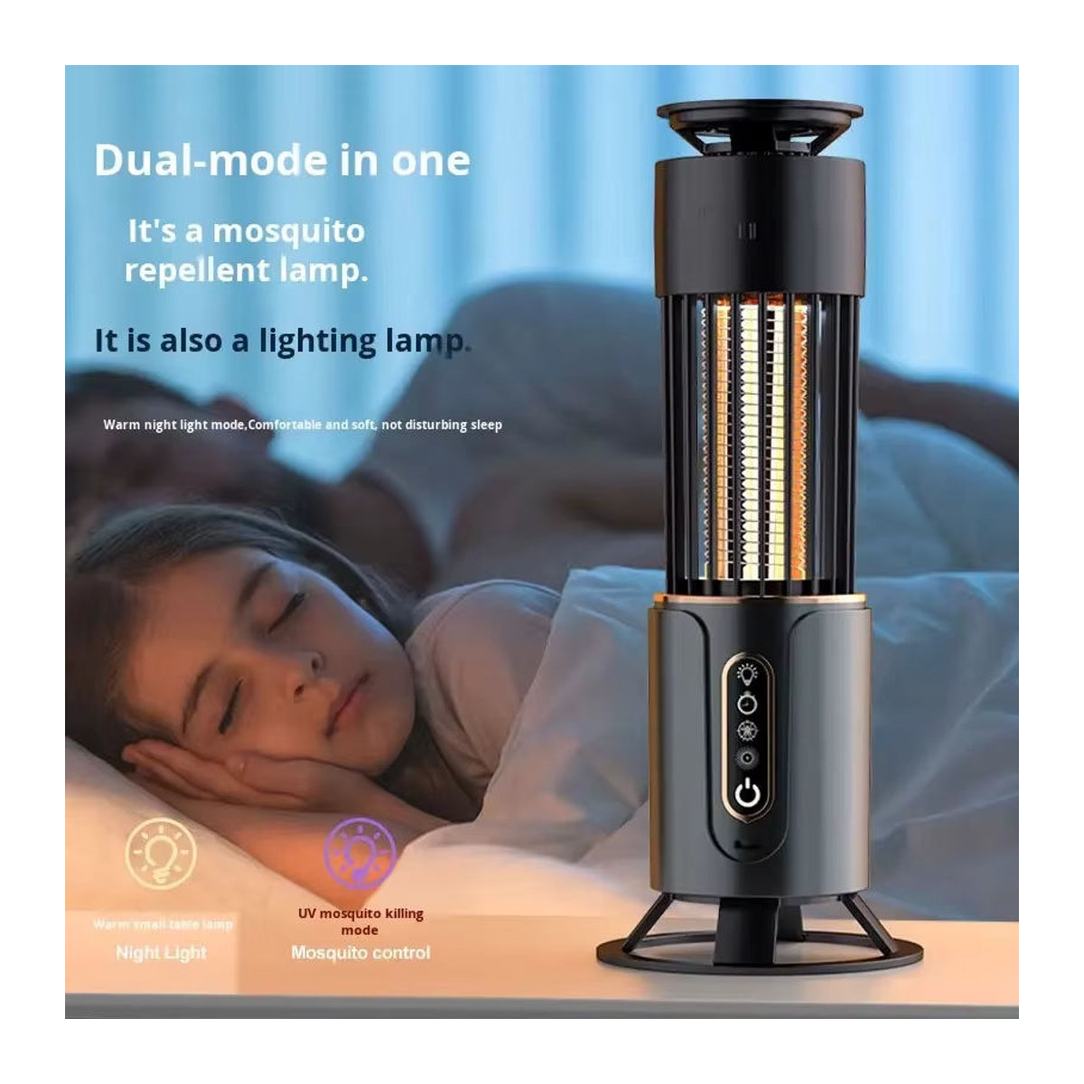 TLEDMP 2-in-1 Tragbare Elektrische Mückenlampe und Campinglaterne für den Außenbereich mit USB-Ladefunktion in Modern Design - Bild 4