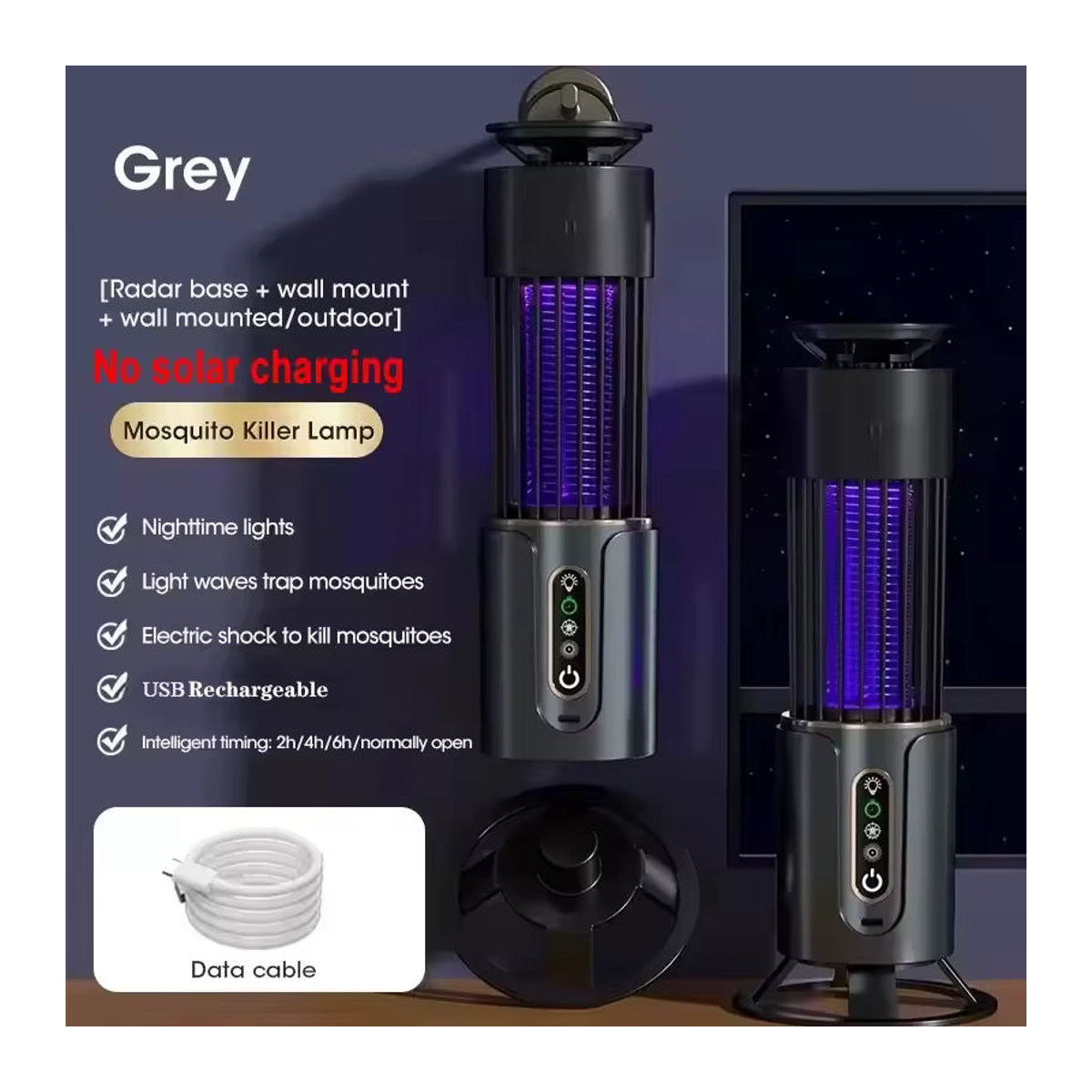 TLEDMP 2-in-1 Tragbare Elektrische Mückenlampe und Campinglaterne für den Außenbereich mit USB-Ladefunktion in Modern Design - Bild 6