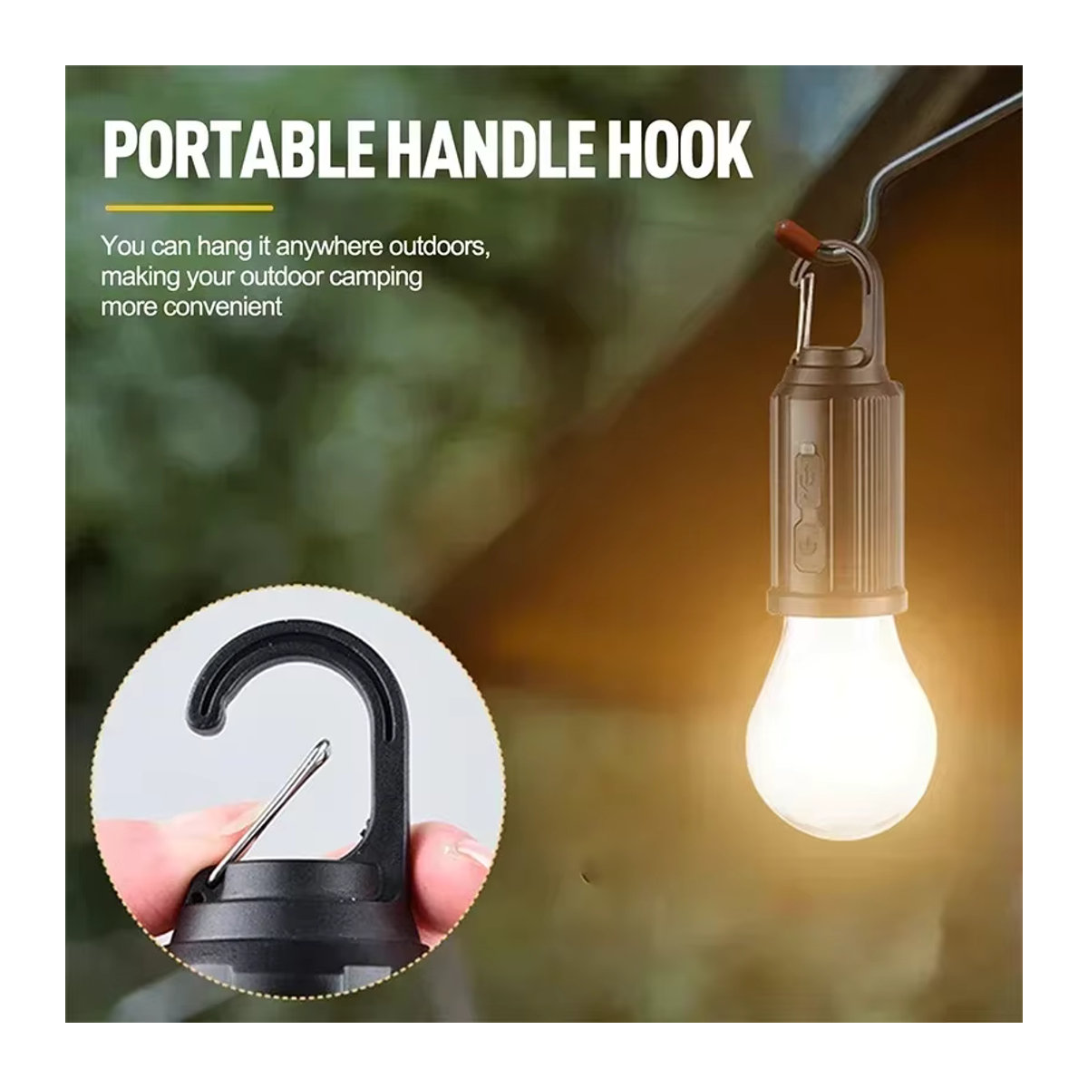 TLEDMP LED Solar Camping Lampe USB wiederaufladbare Vintage Glühbirne dimmbar mit Haken für Zelt und Wandern - Bild 4