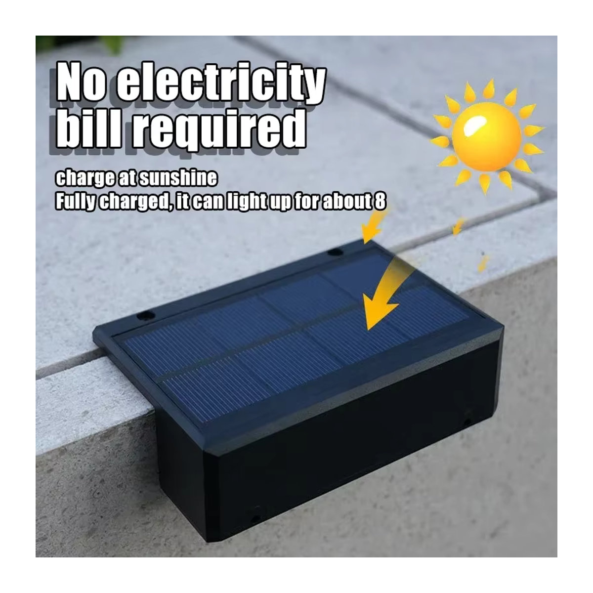 TLEDMP LED-Solar-Wandleuchte für den Außenbereich in Schwarz mit minimalistischem Design - Bild 5