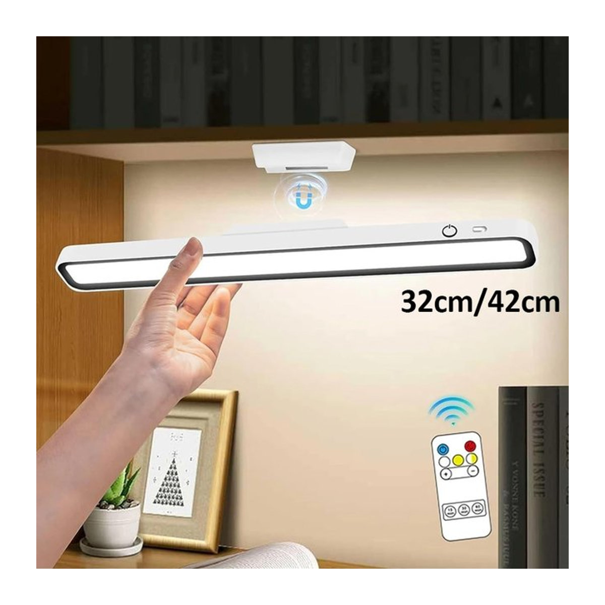 TLEDMP LED Tischlampe Weiß Minimalistisch mit stufenlosem Dimmen und USB-Ladefunktion - Bild 1