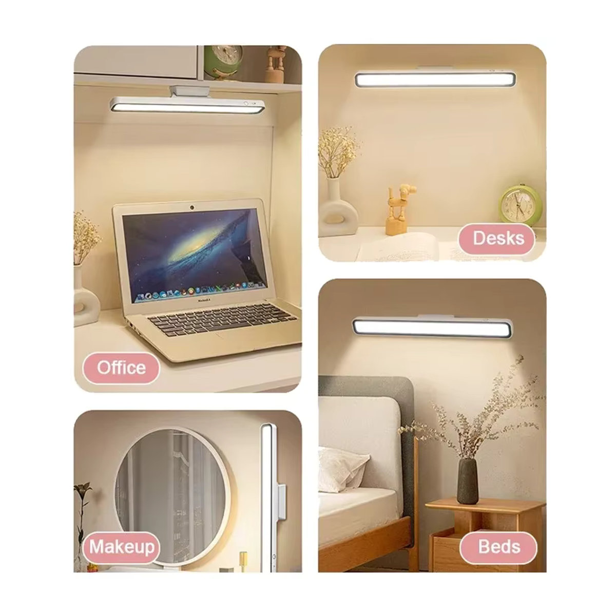 TLEDMP LED Tischlampe Weiß Minimalistisch mit stufenlosem Dimmen und USB-Ladefunktion - Bild 4