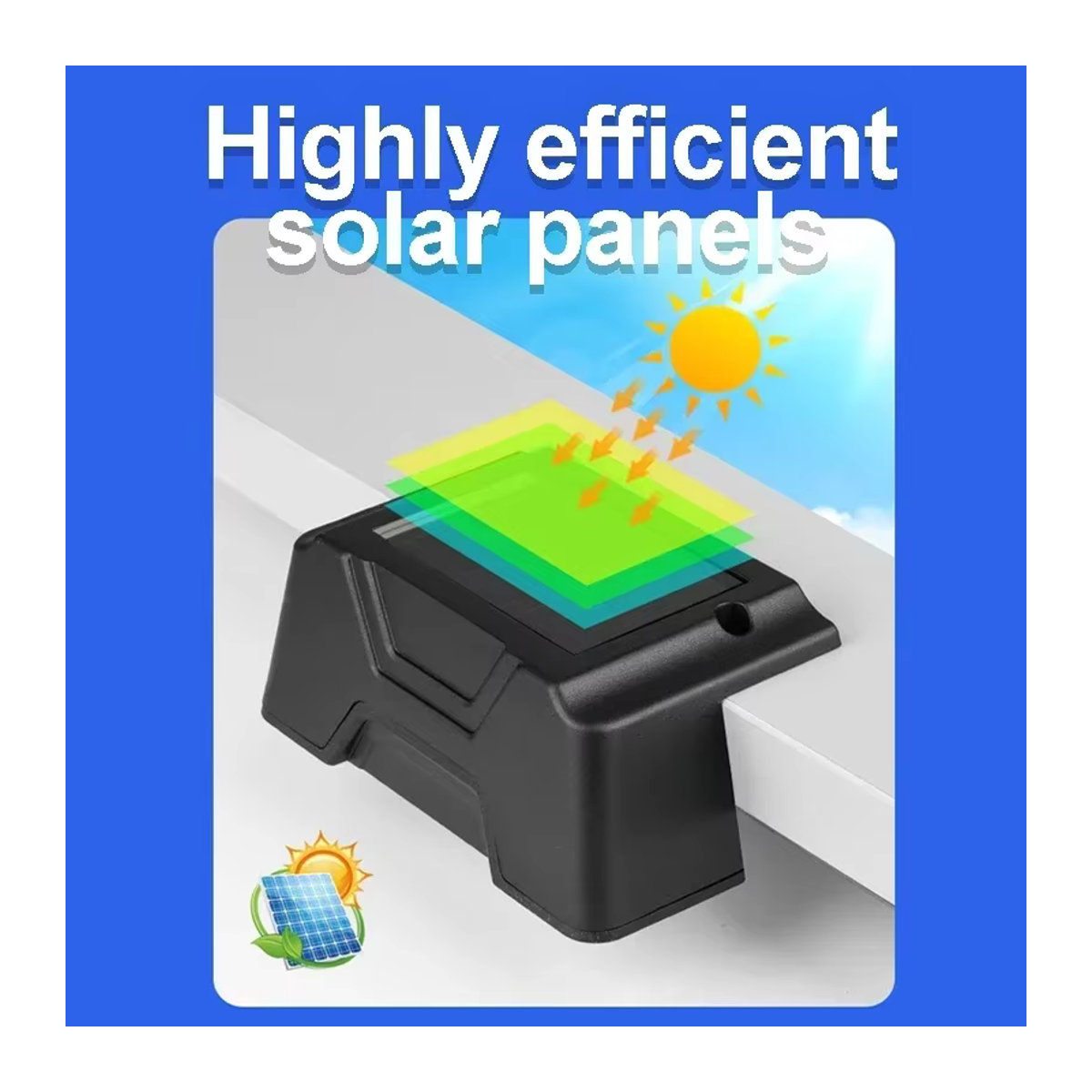 TLEDMP Modern LED Solar Wandleuchte IP65 Wasserdicht Schwarz für Garten Zaun und Treppe - Bild 3