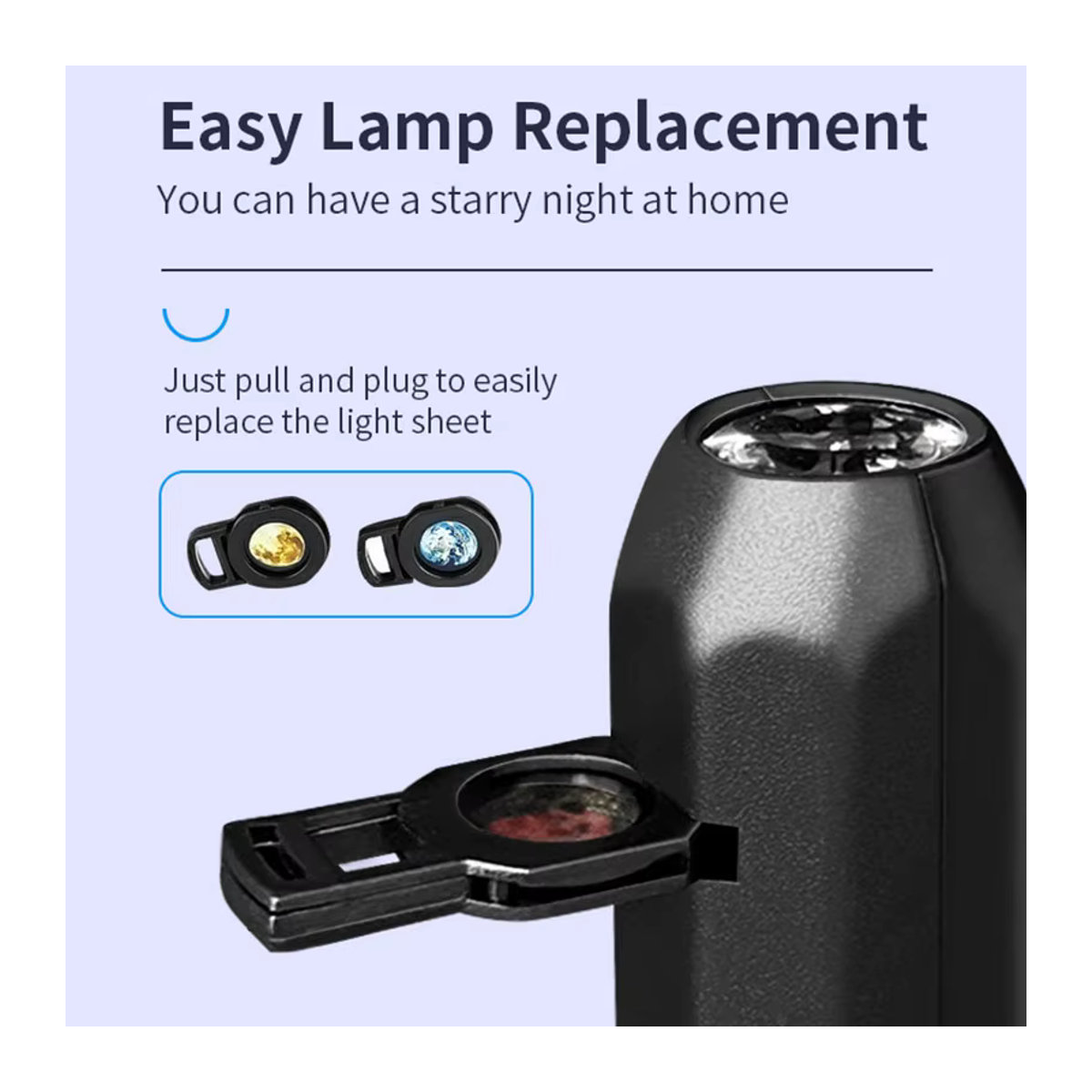 TLEDMP Ocean LED-Projektorlicht Schwarz mit 360 Grad Rotation und USB-Plug-in für Wände und Decken - Bild 4