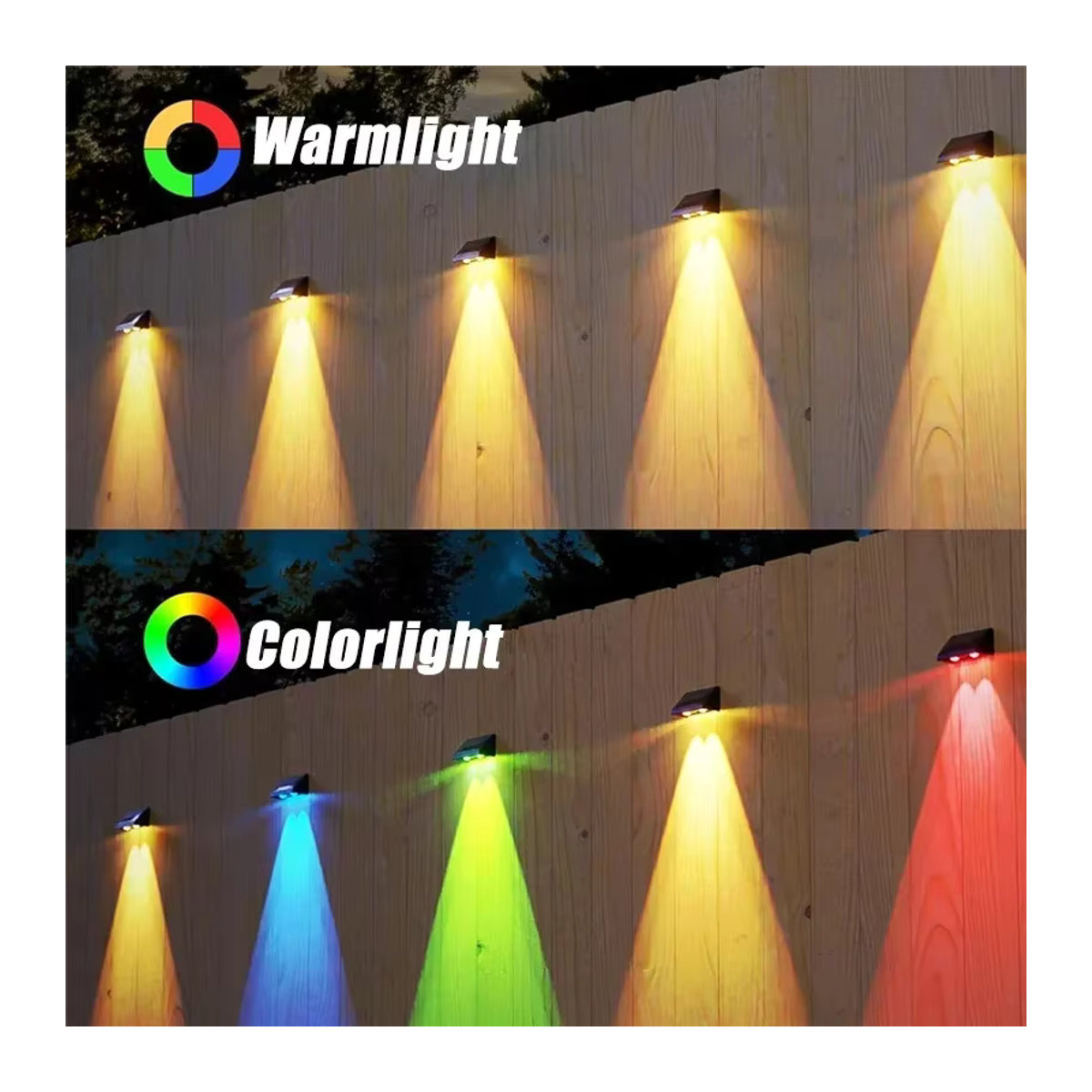 TLEDMP Solar-Wandleuchte für den Außenbereich in Schwarz mit LED-Beleuchtung für Balkon und Garten - Bild 2