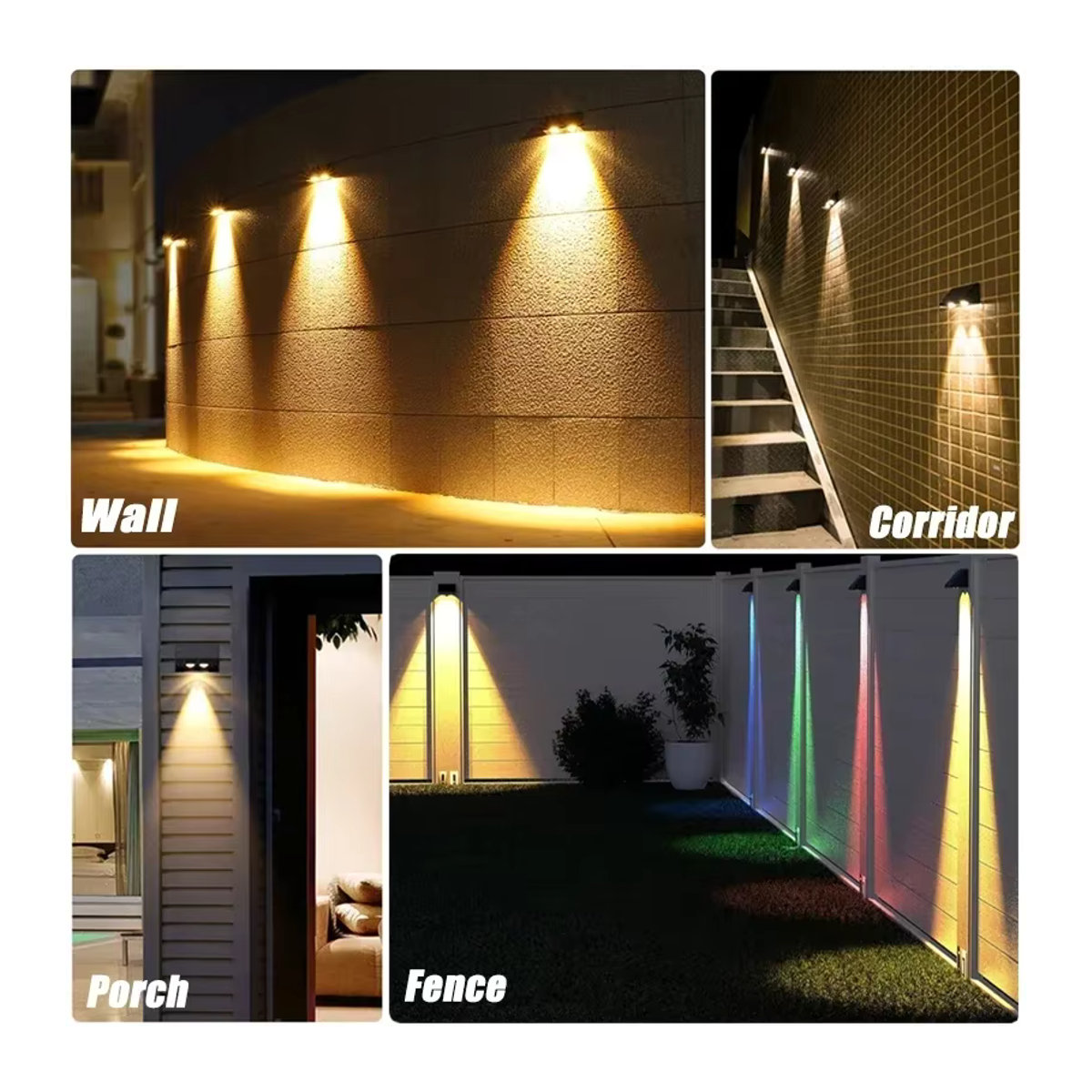 TLEDMP Solar-Wandleuchte für den Außenbereich in Schwarz mit LED-Beleuchtung für Balkon und Garten - Bild 5