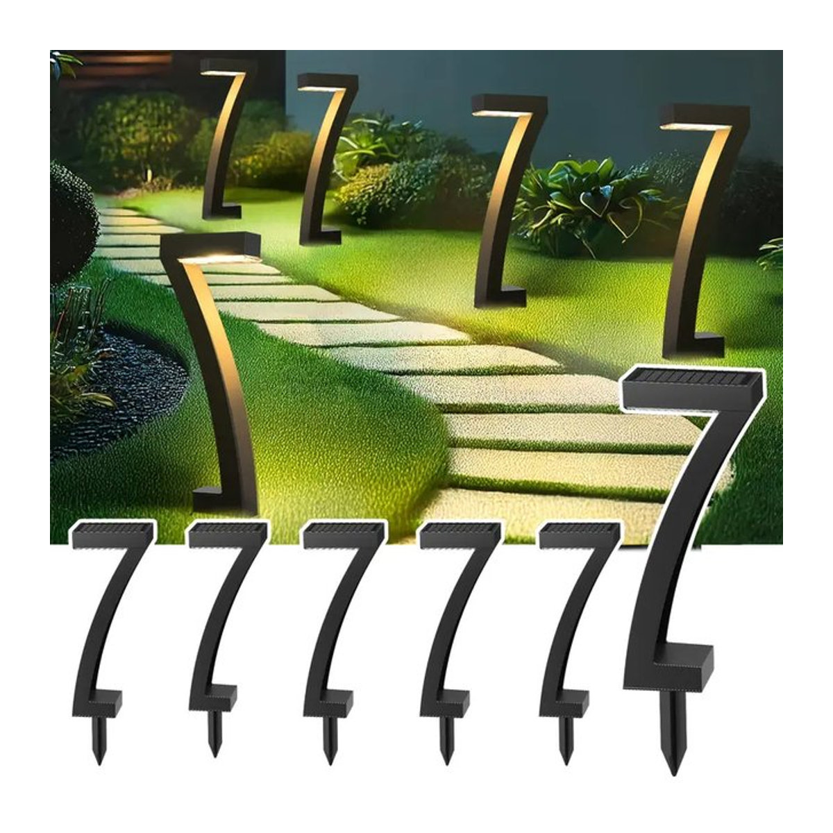 TLEDMP Solar Wegeleuchten Set Schwarz IP65 Wasserdicht Minimalistische Gartenbeleuchtung für Rasen Terrasse und Einfahrt - Bild 1