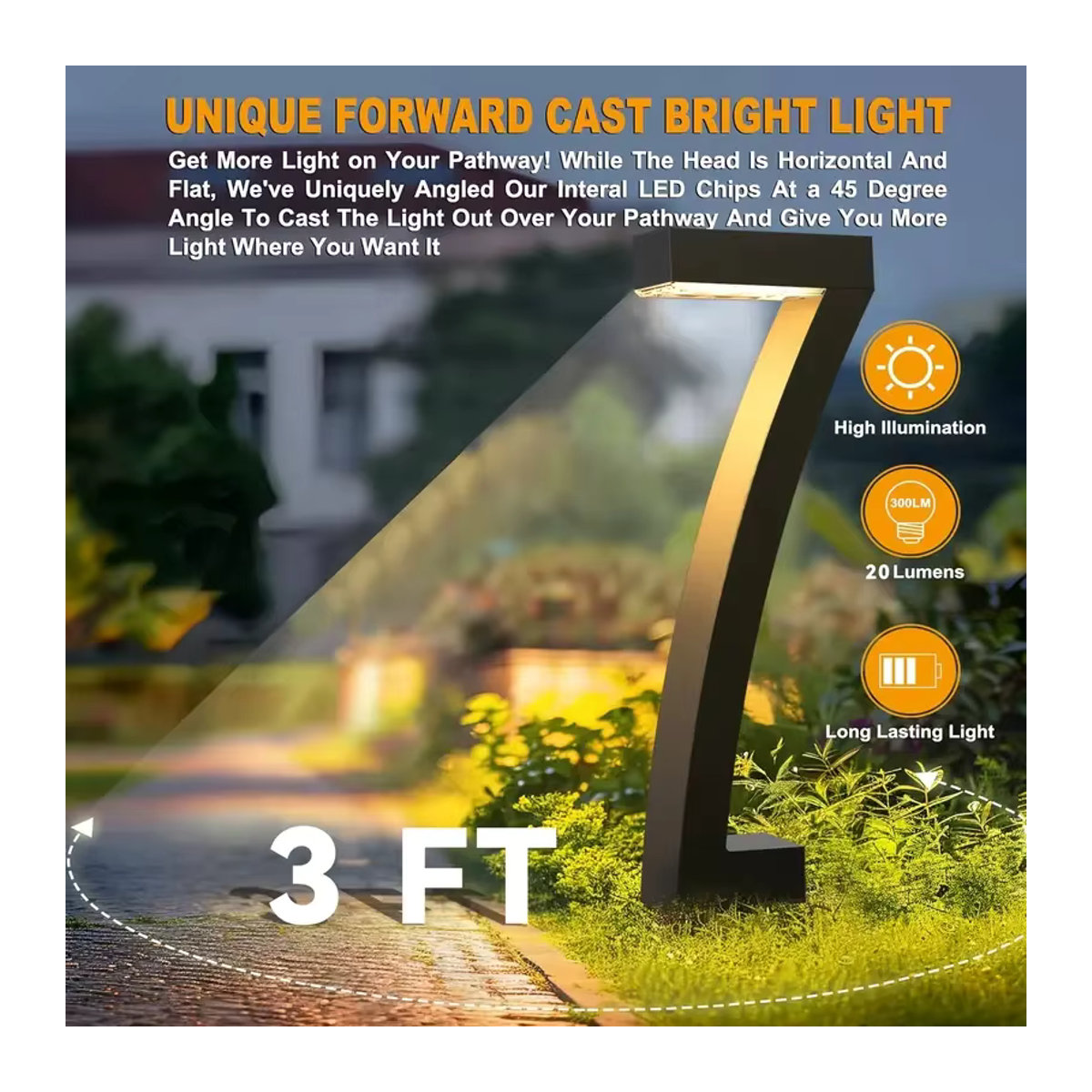 TLEDMP Solar Wegeleuchten Set Schwarz IP65 Wasserdicht Minimalistische Gartenbeleuchtung für Rasen Terrasse und Einfahrt - Bild 3