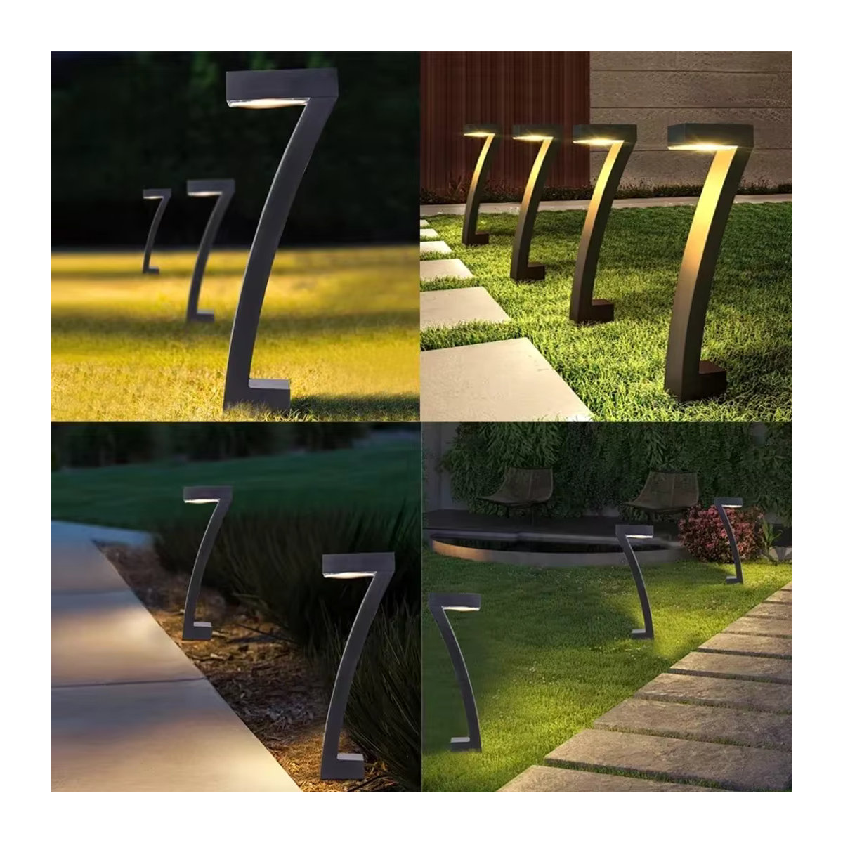 TLEDMP Solar Wegeleuchten Set Schwarz IP65 Wasserdicht Minimalistische Gartenbeleuchtung für Rasen Terrasse und Einfahrt - Bild 6