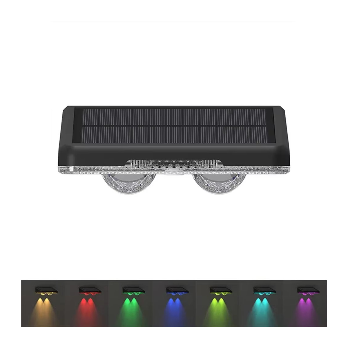 TLEDMP Solar-Zaunleuchten mit Farbwechsel, wasserdichte LED-Außenbeleuchtung für Zaunpfosten und Balkon, Schwarz oder Bunt - Bild 7
