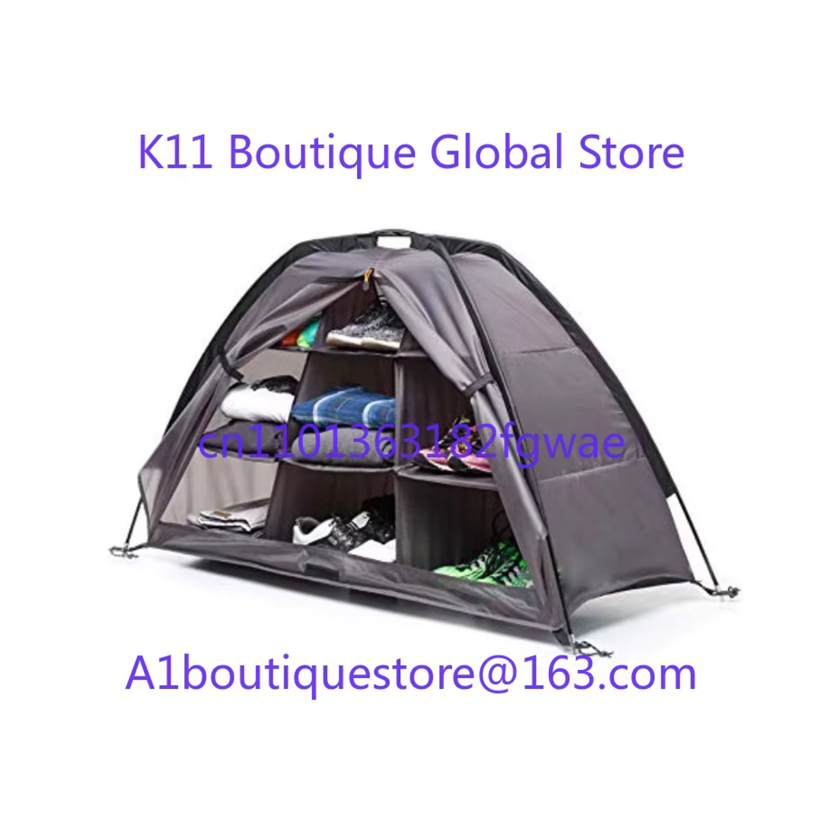 TMJD MISS Faltbarer Camping-Schuhschrank mit 9 Fächern in Grau - Bild 2