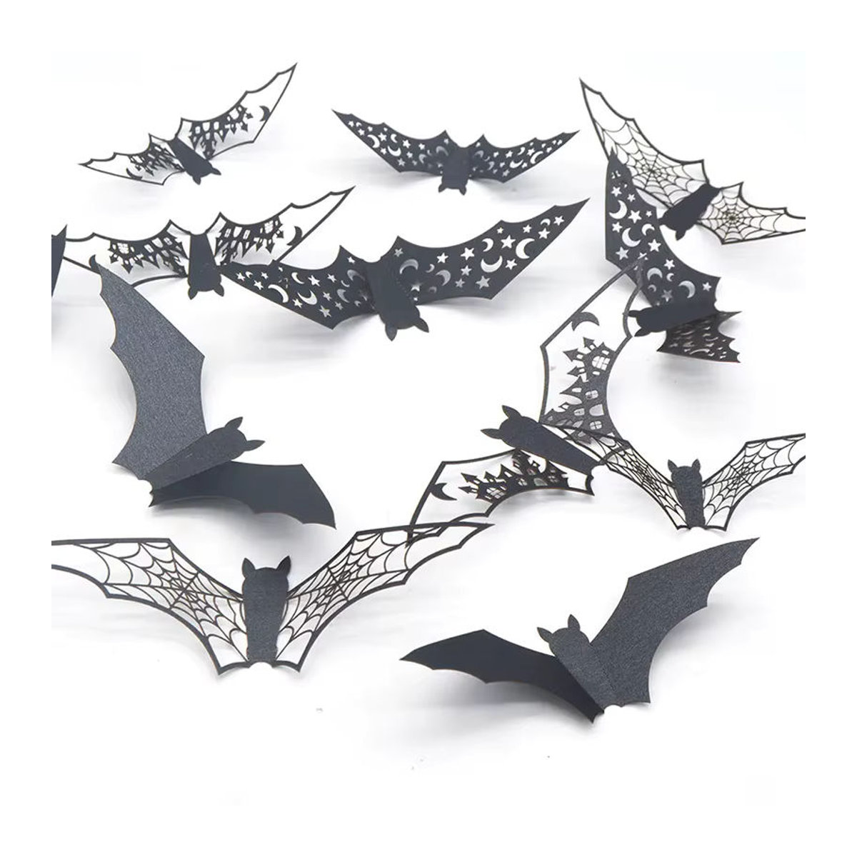 TMZ 3D Fledermaus Wandaufkleber Schwarz für Halloween Dekoration - Bild 5